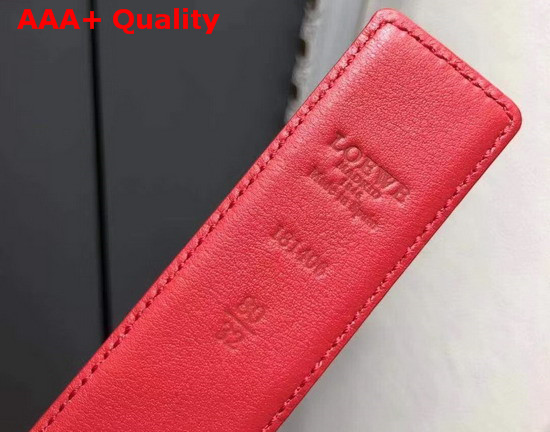 Loewe Anagram Belt 32cm Red Grained Calfskin Replica