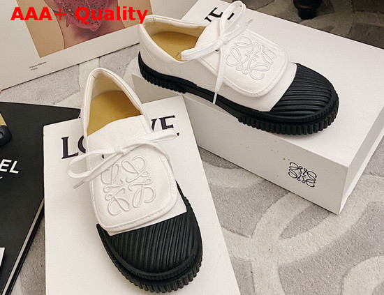 Loewe Anagram Flap Sneaker in Soft White Canvas Replica