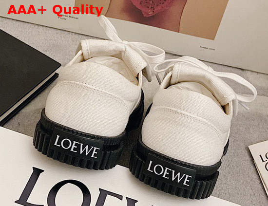 Loewe Anagram Flap Sneaker in Soft White Canvas Replica