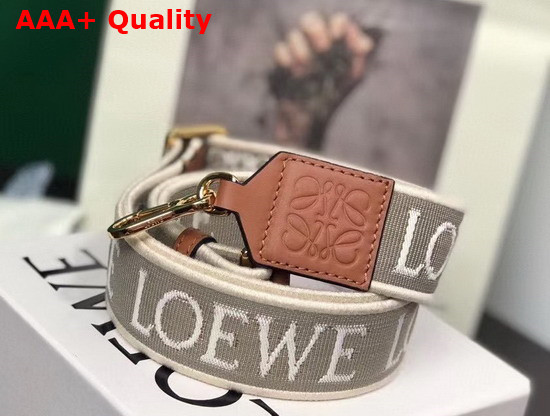 Loewe Anagram Strap in Jacquard and Calfskin Natural Tan Replica