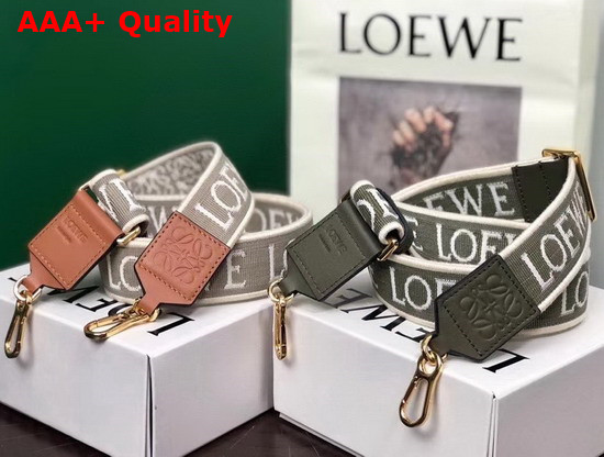 Loewe Anagram Strap in Jacquard and Calfskin Natural Tan Replica