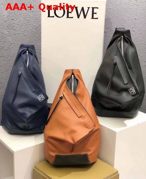 Loewe Anton Backpack Navy Blue Classic Calf Leather Replica