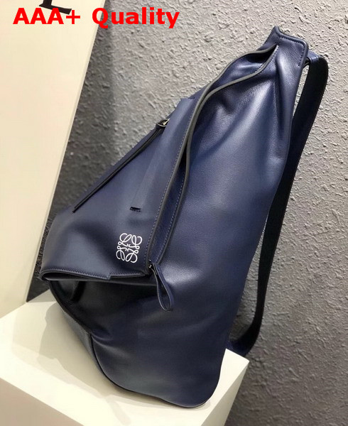 Loewe Anton Backpack Navy Blue Classic Calf Leather Replica