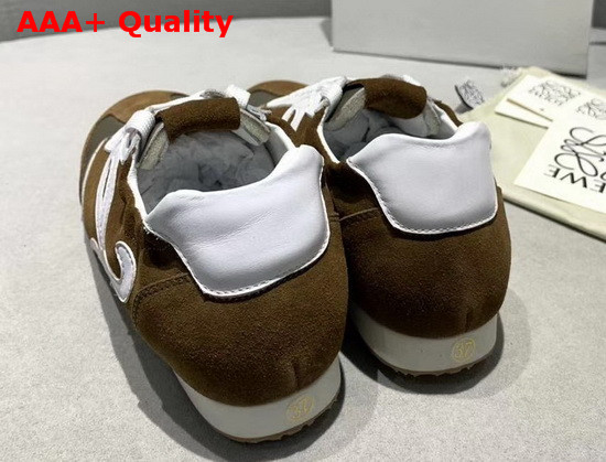 Loewe Ballet Runner Brown and White Suede and Calfskin Replica