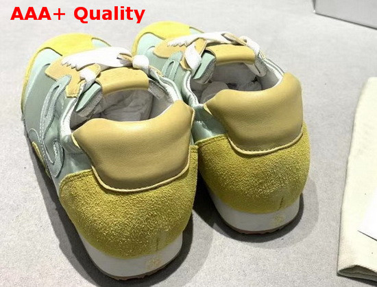 Loewe Ballet Runner Light Green and Yellow Nylon and Leather Replica