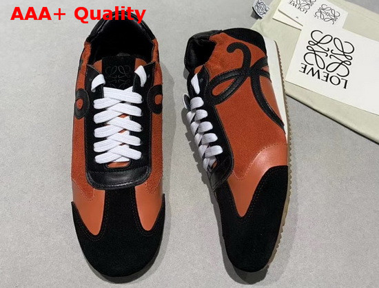 Loewe Ballet Runner Orange and Black Suede and Calfskin Replica