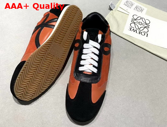 Loewe Ballet Runner Orange and Black Suede and Calfskin Replica