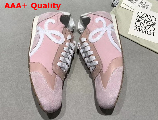 Loewe Ballet Runner Pink and White Leather Replica