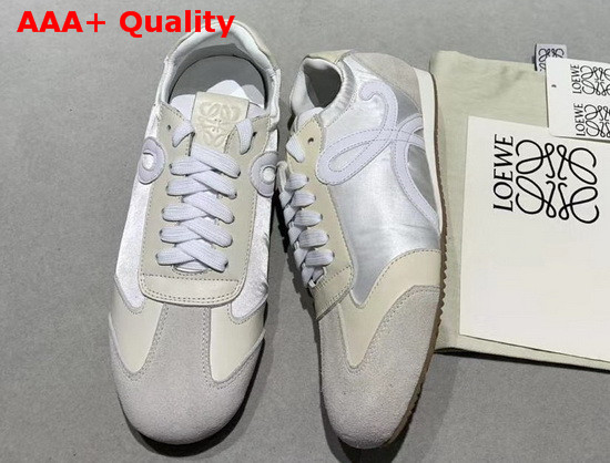 Loewe Ballet Runner White and Off White Nylon and Leather Replica