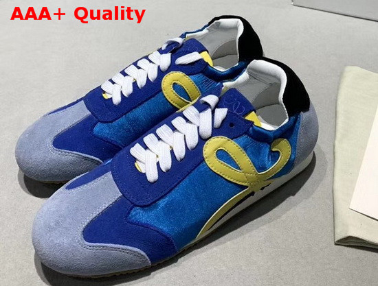 Loewe Ballet Runner in Blue Nylon and Suede Leather Replica