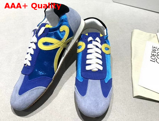 Loewe Ballet Runner in Blue Nylon and Suede Leather Replica