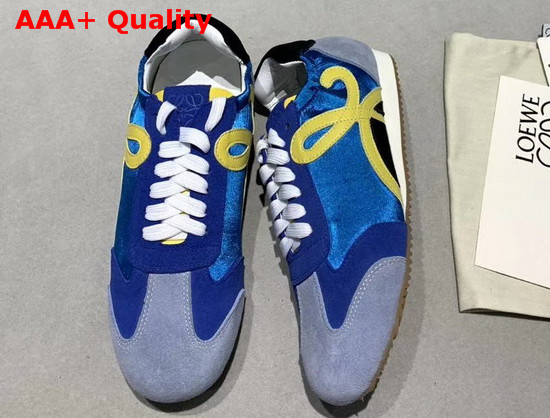 Loewe Ballet Runner in Blue Nylon and Suede Leather Replica