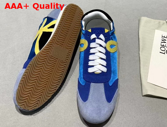 Loewe Ballet Runner in Blue Nylon and Suede Leather Replica