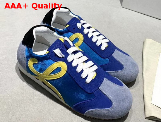 Loewe Ballet Runner in Blue Nylon and Suede Leather Replica