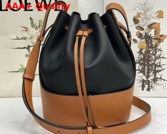 Loewe Balloon Small Bag in Black Tan Nappa Calf Leather Replica