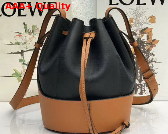 Loewe Balloon Small Bag in Black Tan Nappa Calf Leather Replica