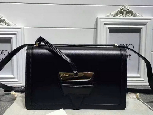 Loewe Barcelona Shoulder Bag Black Calf Leather for Sale