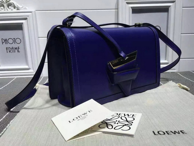 Loewe Barcelona Structured Bag Blue Calf Leather for Sale