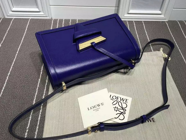 Loewe Barcelona Structured Bag Blue Calf Leather for Sale