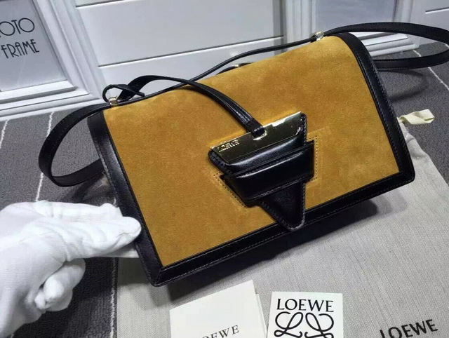 Loewe Barcelona Structured Bag Brown Suede Leather for Sale