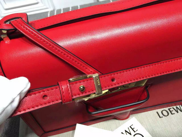 Loewe Barcelona Structured Bag Red Calf Leather for Sale