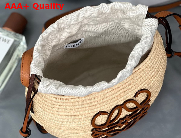 Loewe Beehive Basket bag in Raffia and Calfskin Natural Tan Replica