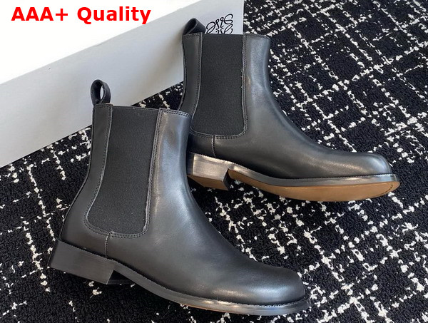 Loewe Campo Chelsea Boot in Black Calfskin Replica