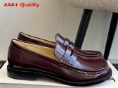 Loewe Campo Loafer in Burgundy Brushed Calfskin Replica