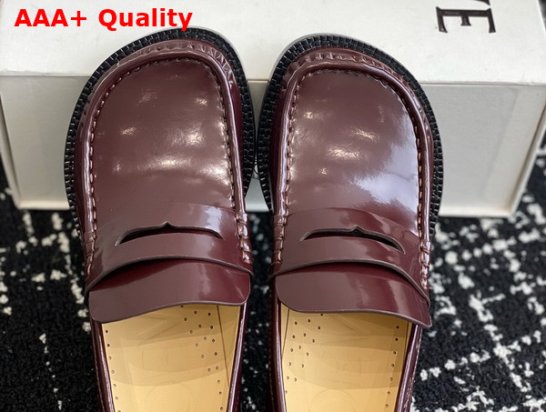 Loewe Campo Loafer in Burgundy Calfskin Replica