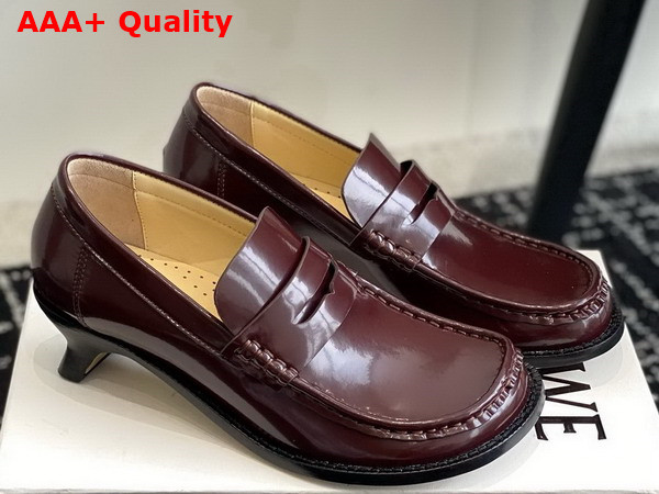 Loewe Campo Loafer in Burgundy Calfskin Replica