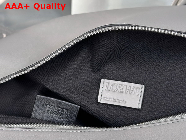 Loewe Cubi Crossbody Bag in Asphalt Grey Supple Smooth Calfskin and Jacquard Replica