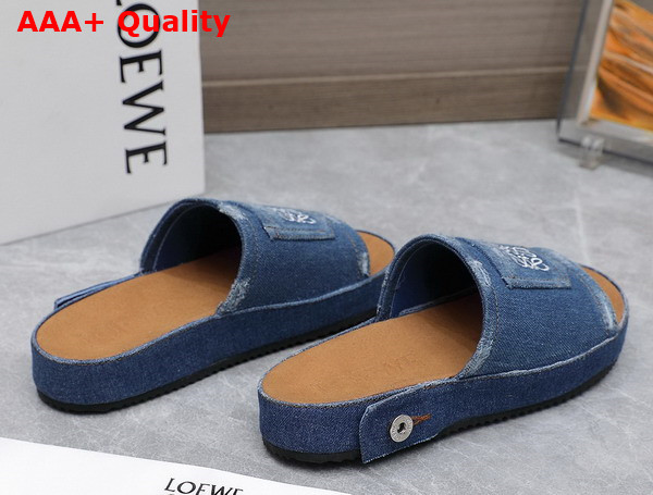 Loewe Deconstructed Slide in Washed Denim Replica