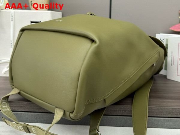 Loewe Flamenco Backpack in Shiny Supple Calfskin Olive Replica