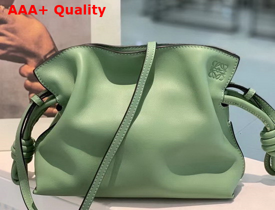 Loewe Flamenco Clutch in Apple Green Nappa Calfskin Replica