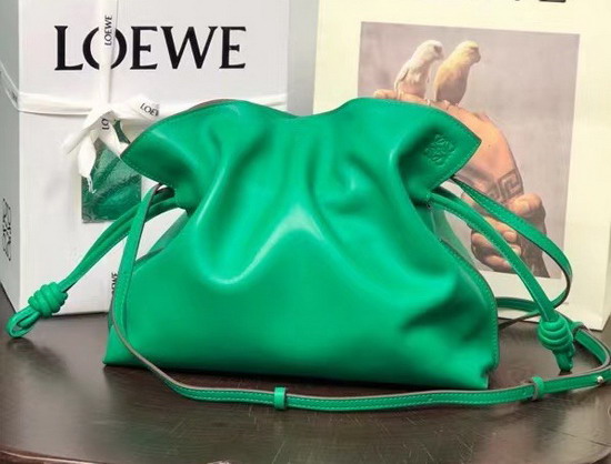 Loewe Flamenco Clutch in Jungle Green Nappa Calfskin Replica