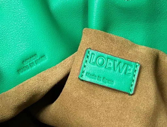 Loewe Flamenco Clutch in Jungle Green Nappa Calfskin Replica