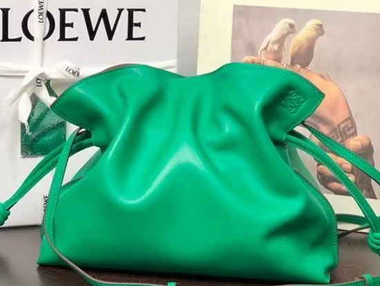 Loewe Flamenco Clutch in Jungle Green Nappa Calfskin Replica