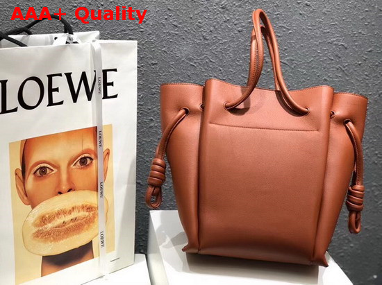 Loewe Flamenco Knot Tote Small Bag Rust Color Soft Natural Calf Replica