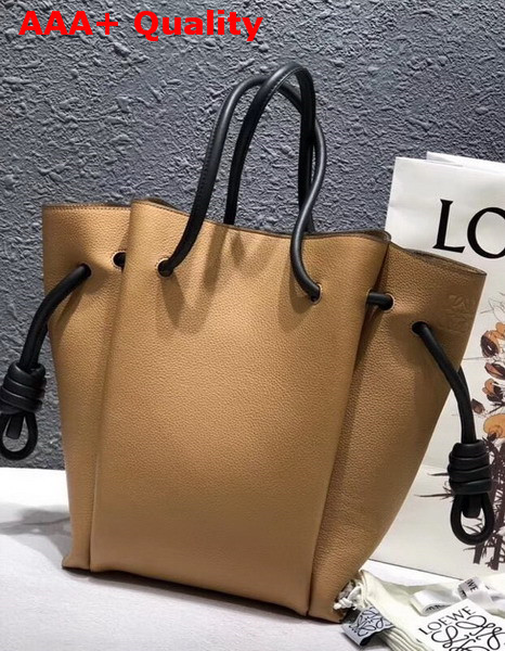 Loewe Flamenco Knot Tote Small Mocca Black Soft Grained Calf Replica