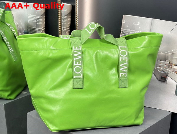 Loewe Fold Shopper in Apple Green Paper Calfskin Replica