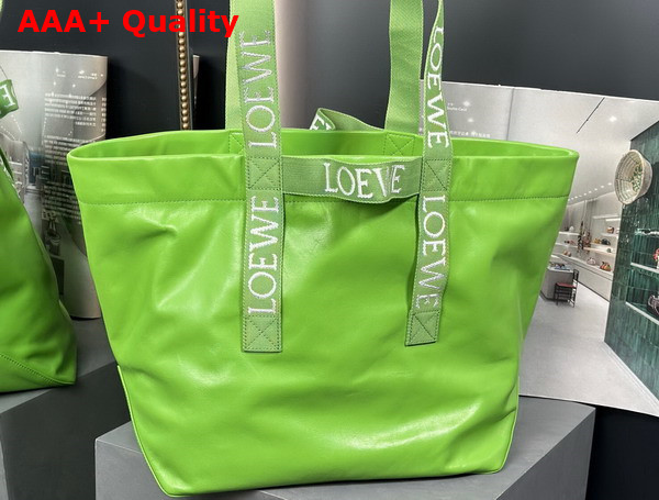 Loewe Fold Shopper in Apple Green Paper Calfskin Replica