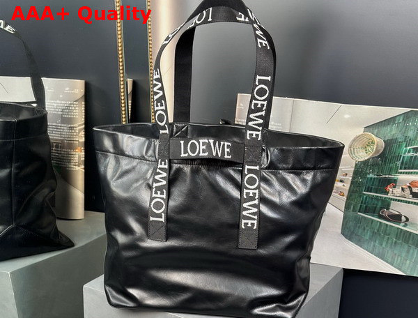 Loewe Fold Shopper in Black Paper Calfskin Replica