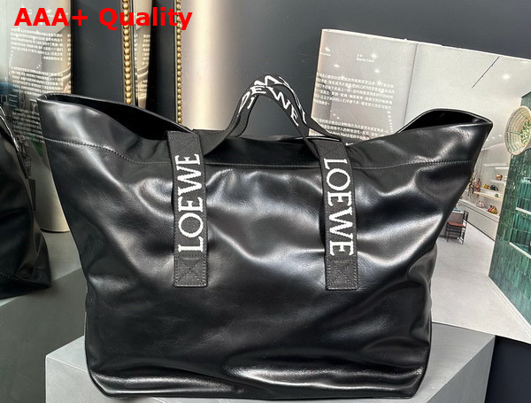 Loewe Fold Shopper in Black Paper Calfskin Replica