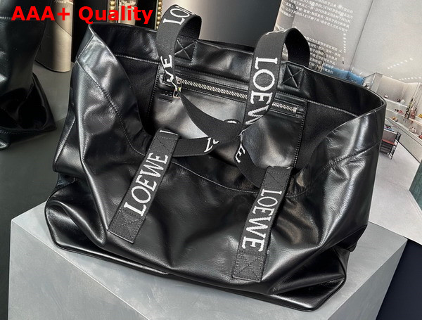 Loewe Fold Shopper in Black Paper Calfskin Replica