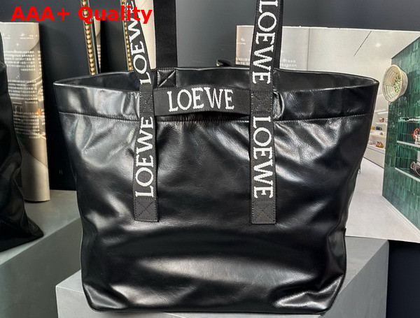 Loewe Fold Shopper in Black Paper Calfskin Replica