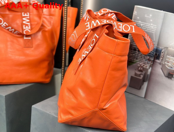 Loewe Fold Shopper in Orange Paper Calfskin Replica