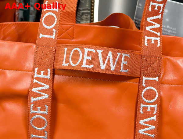 Loewe Fold Shopper in Orange Paper Calfskin Replica