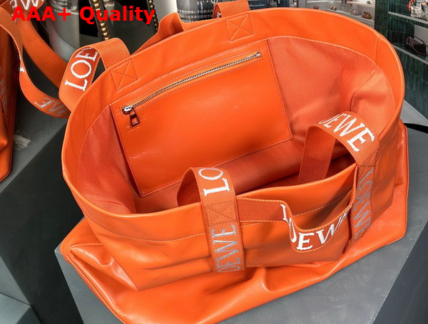 Loewe Fold Shopper in Orange Paper Calfskin Replica