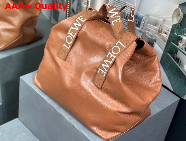 Loewe Fold Shopper in Winter Brown Paper Calfskin Replica