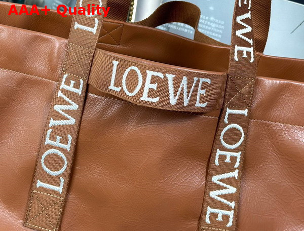 Loewe Fold Shopper in Winter Brown Paper Calfskin Replica